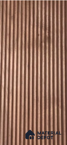 Brown Wooden Louver WALNUT P (Walnut Peaks) 8 ft x 5.6 inch Solid Wood Panel - 6.5 mm | Suitable for Feature Wall, TV Unit & Living Room | Width is Subjected to 5% Variation