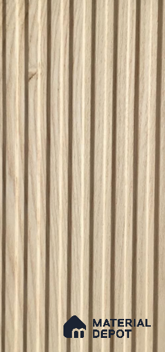 Brown Wooden Louver White Ash 8 ft x 5.6 inch Solid Wood Panel - 6.5 mm | Suitable for Feature Wall, TV Unit & Living Room | Width is Subjected to 5% Variation
