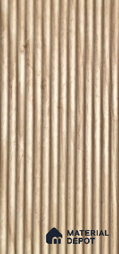 Brown Wooden Louver White Ash Narrow Flutes 8 ft x 5.6 inch Solid Wood Panel - 4.5 mm | Suitable for Feature Wall, TV Unit & Living Room | Width is Subjected to 5% Variation