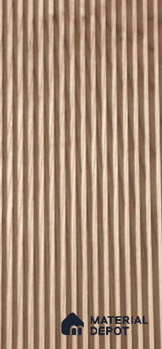 Brown Wooden Louver White Ash Peaks 8 ft x 5.6 inch Solid Wood Panel - 6.5 mm | Suitable for Feature Wall, TV Unit & Living Room | Width is Subjected to 5% Variation
