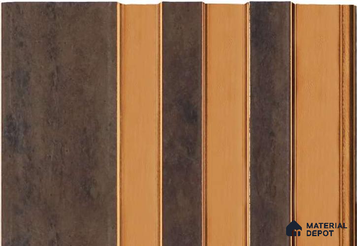 Brown Wooden Louver MRL 102 9.5 ft x 5 inch Charcoal Panel - 12 mm | Suitable for Feature Wall, TV Unit & Living Room | Width is Subjected to 5% Variation