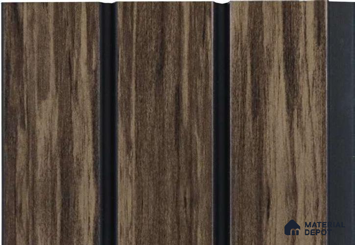 Wenge Wooden Louver MRL 113 9.5 ft x 4.8 inch Charcoal Panel - 12 mm | Suitable for Feature Wall, TV Unit & Living Room | Width is Subjected to 5% Variation