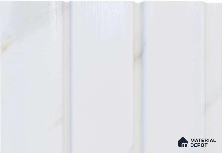 White Marble Louver MRL 117 9.5 ft x 4.8 inch Charcoal Panel - 12 mm | Suitable for Feature Wall, TV Unit & Living Room | Width is Subjected to 5% Variation