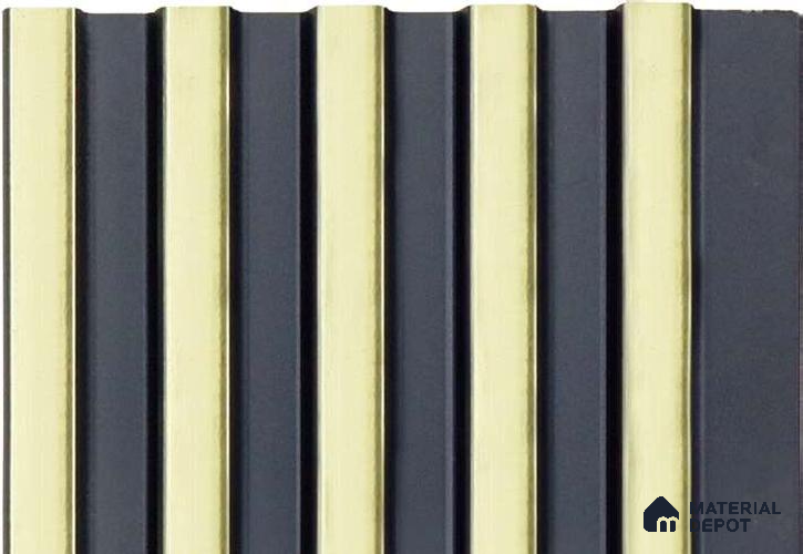 Metallic Louver MRL 133 9.5 ft x 4.8 inch Charcoal Panel - 12 mm | Suitable for Feature Wall, TV Unit & Living Room | Width is Subjected to 5% Variation
