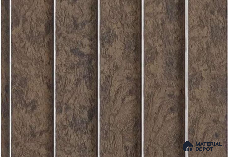 Brown Marble Louver MRL 143 9.5 ft x 4.6 inch Charcoal Panel - 11 mm | Suitable for Feature Wall, TV Unit & Living Room | Width is Subjected to 5% Variation