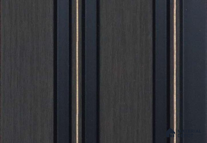 Black Wooden Louver MRL 161 9.5 ft x 4.8 inch Charcoal Panel - 12 mm | Suitable for Feature Wall, TV Unit & Living Room | Width is Subjected to 5% Variation