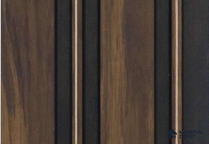 Brown Wooden Louver MRL 162 9.5 ft x 4.8 inch Charcoal Panel - 12 mm | Suitable for Feature Wall, TV Unit & Living Room | Width is Subjected to 5% Variation