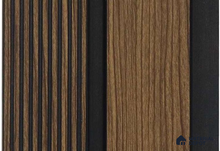 Brown Wooden Louver MRL 171 9.5 ft x 4.8 inch Charcoal Panel - 12 mm | Suitable for Feature Wall, TV Unit & Living Room | Width is Subjected to 5% Variation