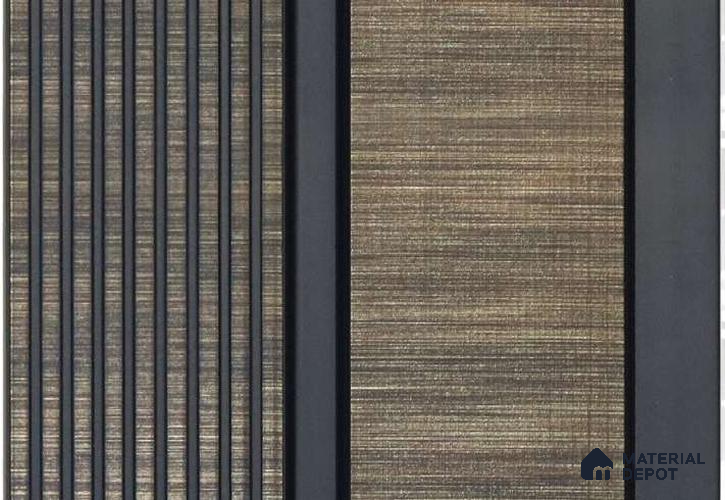 Brown Fabric Louver MRL 172 9.5 ft x 4.8 inch Charcoal Panel - 12 mm | Suitable for Feature Wall, TV Unit & Living Room | Width is Subjected to 5% Variation
