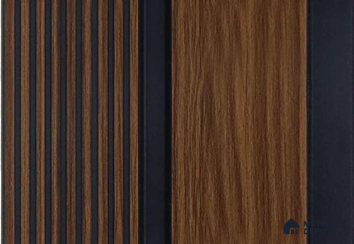 Brown Wooden Louver MRL 173 9.5 ft x 4.8 inch Charcoal Panel - 12 mm | Suitable for Feature Wall, TV Unit & Living Room | Width is Subjected to 5% Variation