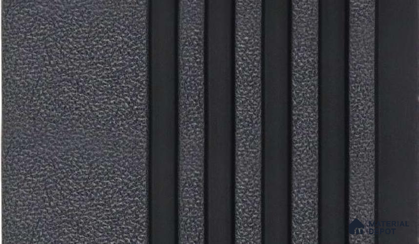 Black Leather Louver MRL 201 9.5 ft x 5.3 inch Charcoal Panel - 10 mm | Suitable for Feature Wall, TV Unit & Living Room | Width is Subjected to 5% Variation