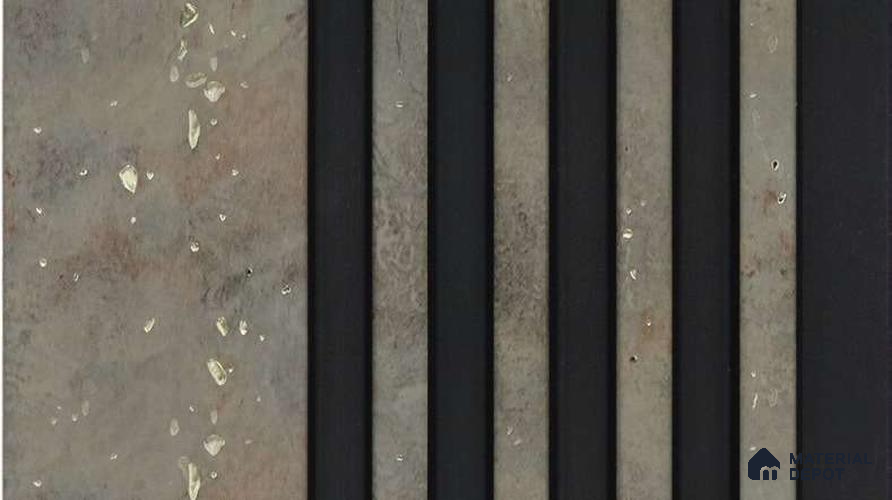 Grey Stone Louver MRL 203 9.5 ft x 5.3 inch Charcoal Panel - 10 mm | Suitable for Feature Wall, TV Unit & Living Room | Width is Subjected to 5% Variation