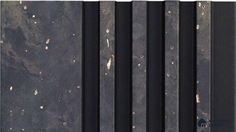 Black Stone Louver MRL 204 9.5 ft x 5.3 inch Charcoal Panel - 10 mm | Suitable for Feature Wall, TV Unit & Living Room | Width is Subjected to 5% Variation