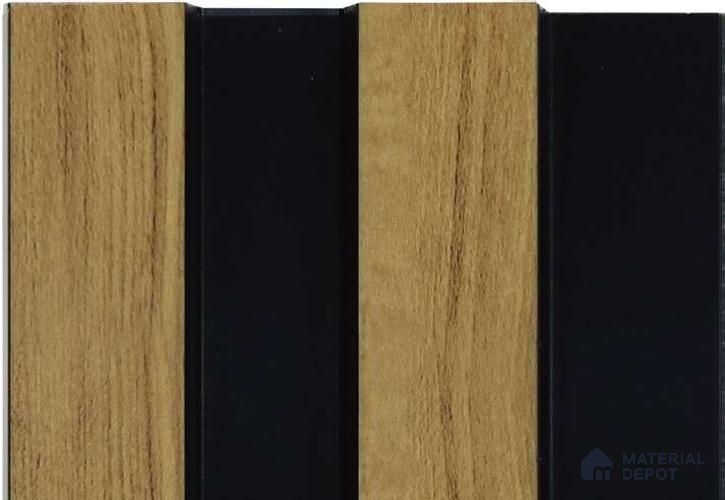 Brown Wooden Louver MRL 212 9.5 ft x 4.7 inch Charcoal Panel - 20 mm | Suitable for Feature Wall, TV Unit & Living Room | Width is Subjected to 5% Variation