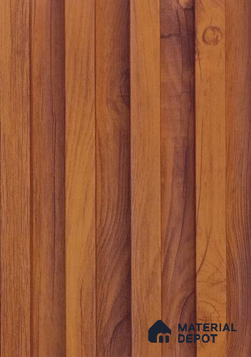 Brown Wooden Louver PN 06126 9.6 ft x 6.6 inch WPC Panel - 20 mm | Suitable for Feature Wall, TV Unit & Living Room | Width is Subjected to 5% Variation