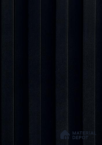 Black Plain Colour Louver PN 06148 9.6 ft x 6.6 inch WPC Panel - 20 mm | Suitable for Feature Wall, TV Unit & Living Room | Width is Subjected to 5% Variation