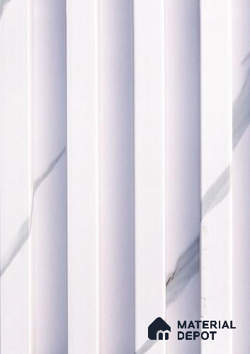 White Marble Louver PN 06149 9.6 ft x 6.6 inch WPC Panel - 20 mm | Suitable for Feature Wall, TV Unit & Living Room | Width is Subjected to 5% Variation