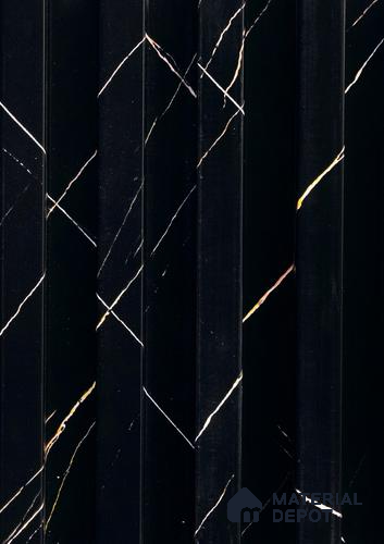 Black Marble Louver PN 06150 9.6 ft x 6.6 inch WPC Panel - 20 mm | Suitable for Feature Wall, TV Unit & Living Room | Width is Subjected to 5% Variation