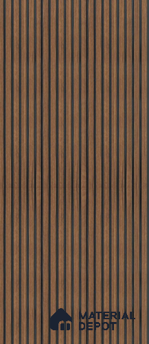 Brown Wooden Louver UR 8403  (UR 8403) 9.5 ft x 12 inch Charcoal Panel - 9 mm | Suitable for Feature Wall, TV Unit & Living Room | Width is Subjected to 5% Variation