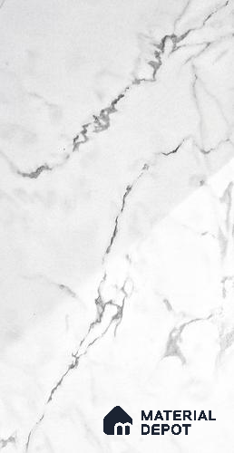 White Marble Look LM 18971 8 ft x 4 ft Glossy Finish Decorative Laminate - 0.8 mm | Suitable for TV Unit, Wardrobe, Kitchen Cabinets