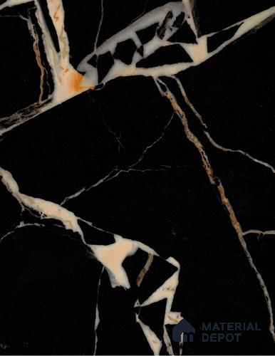 Black Marble Look LM 19009 8 ft x 4 ft Texture Finish Decorative Laminate - 0.8 mm | Suitable for TV Unit, Wardrobe, Kitchen Cabinets