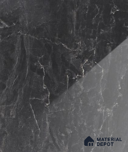 Black Marble Look LM 18972 8 ft x 4 ft Glossy Finish Decorative Laminate - 0.8 mm | Suitable for TV Unit, Wardrobe, Kitchen Cabinets