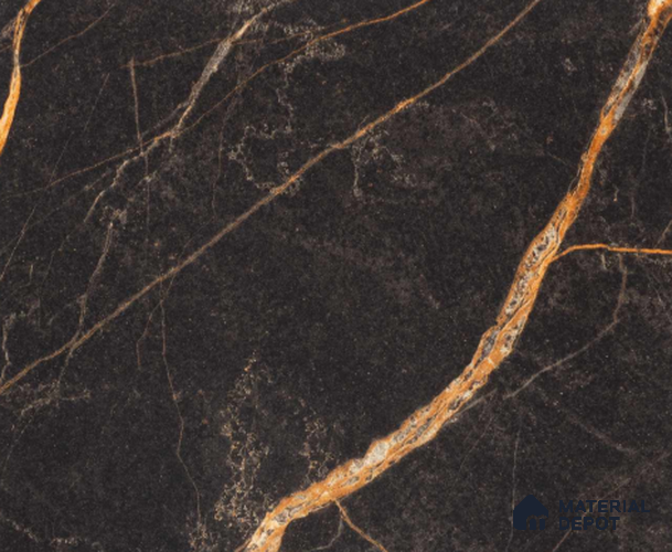 Black Marble Look 9297 SHG 8 ft x 4 ft High Gloss Finish Decorative Laminate - 1 mm | Suitable for TV Unit, Wardrobe, Kitchen Cabinets
