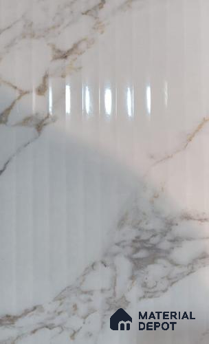 White Marble Look 9350 SGE 8 ft x 4 ft Texture Finish Decorative Laminate - 1 mm | Suitable for TV Unit, Wardrobe, Kitchen Cabinets