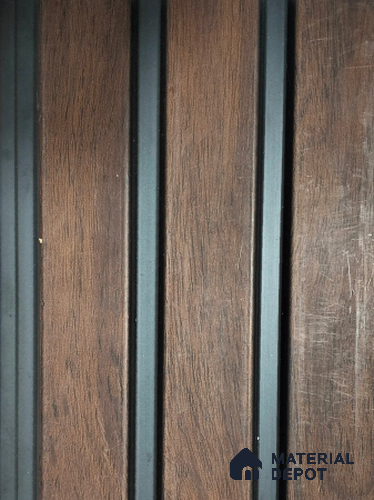 Brown Wooden Louver PN 01435 8 ft x 5 inch Charcoal Panel - 12 mm | Suitable for Feature Wall, TV Unit & Living Room | Width is Subjected to 5% Variation
