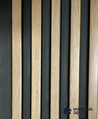 Brown Wooden Louver PN 01428 8 ft x 5 inch Charcoal Panel - 12 mm | Suitable for Feature Wall, TV Unit & Living Room | Width is Subjected to 5% Variation