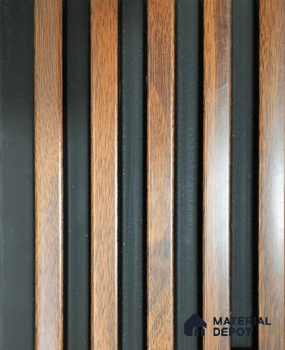 Brown Wooden Louver PN 01429 8 ft x 5 inch Charcoal Panel - 12 mm | Suitable for Feature Wall, TV Unit & Living Room | Width is Subjected to 5% Variation