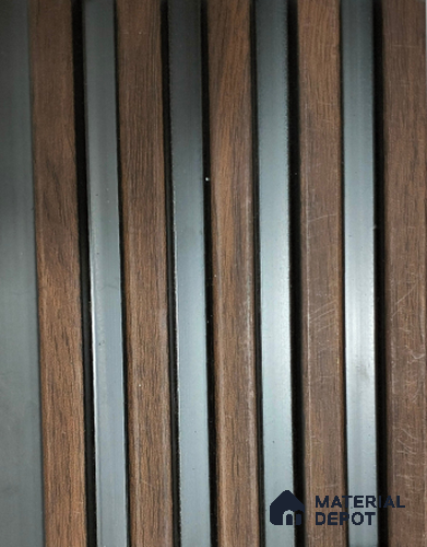Brown Wooden Louver PN 01430 8 ft x 5 inch Charcoal Panel - 12 mm | Suitable for Feature Wall, TV Unit & Living Room | Width is Subjected to 5% Variation