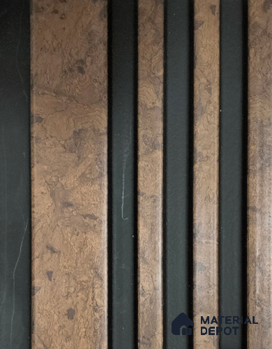 Brown Wooden Louver PN 01425 8 ft x 5 inch Charcoal Panel - 12 mm | Suitable for Feature Wall, TV Unit & Living Room | Width is Subjected to 5% Variation