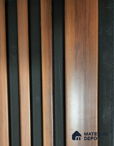 Brown Wooden Louver PN 01424 8 ft x 5 inch Charcoal Panel - 12 mm | Suitable for Feature Wall, TV Unit & Living Room | Width is Subjected to 5% Variation