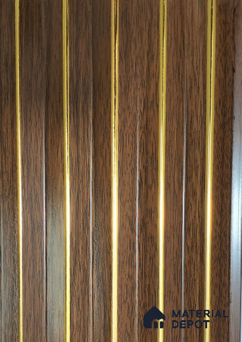 Brown Wooden Louver PN 01450 8 ft x 5 inch Charcoal Panel - 12 mm | Suitable for Feature Wall, TV Unit & Living Room | Width is Subjected to 5% Variation
