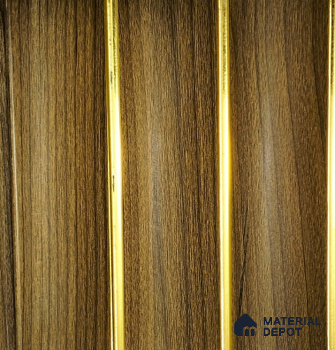 Brown Wooden Louver PN 01456 8 ft x 5 inch Charcoal Panel - 12 mm | Suitable for Feature Wall, TV Unit & Living Room | Width is Subjected to 5% Variation