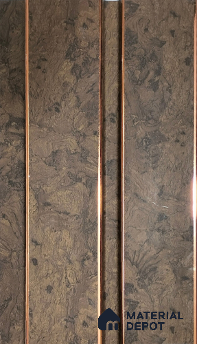 Brown Wooden Louver PN 01445 8 ft x 5 inch Charcoal Panel - 12 mm | Suitable for Feature Wall, TV Unit & Living Room | Width is Subjected to 5% Variation