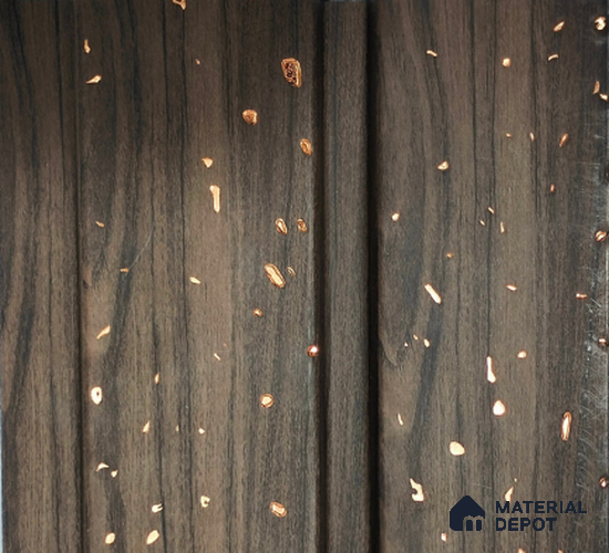 Brown Wooden Louver PN 01442 8 ft x 5 inch Charcoal Panel - 12 mm | Suitable for Feature Wall, TV Unit & Living Room | Width is Subjected to 5% Variation