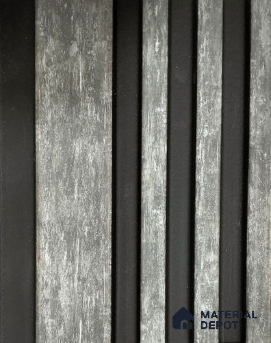 Grey Rustic Louver PN 01427 8 ft x 5 inch Charcoal Panel - 12 mm | Suitable for Feature Wall, TV Unit & Living Room | Width is Subjected to 5% Variation