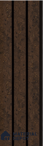 Brown Wooden Louver S5 151 8 ft x 4.9 inch Charcoal Panel - 12 mm | Suitable for Feature Wall, TV Unit & Living Room | Width is Subjected to 5% Variation