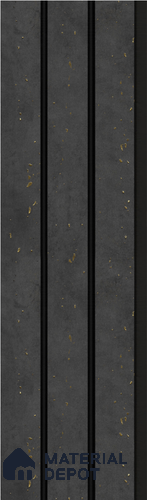 Grey Wooden Louver S5 152 8 ft x 4.9 inch Charcoal Panel - 12 mm | Suitable for Feature Wall, TV Unit & Living Room | Width is Subjected to 5% Variation