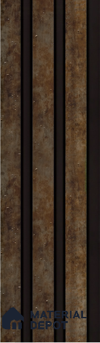 Brown Wooden Louver S5 175 8 ft x 4.9 inch Charcoal Panel - 12 mm | Suitable for Feature Wall, TV Unit & Living Room | Width is Subjected to 5% Variation