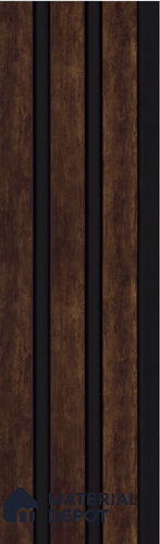 Brown Wooden Louver S5 176 8 ft x 4.9 inch Charcoal Panel - 12 mm | Suitable for Feature Wall, TV Unit & Living Room | Width is Subjected to 5% Variation