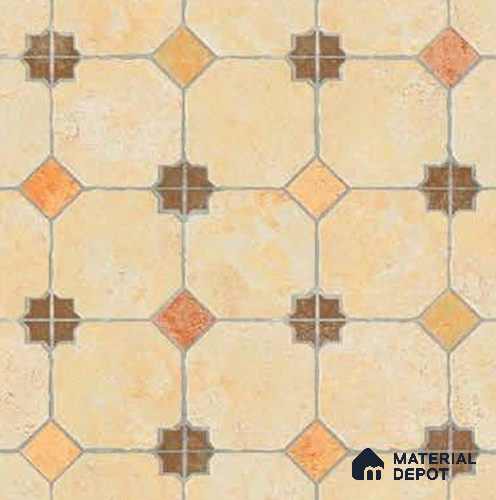 Stone Look Floor Tile TL 07796 Terra Beige 2 ft x 2 ft Vitrified Matte Finish Tile - 12 mm |  Random 2 | Suitable for Outdoor Parking, Terrace, Balcony