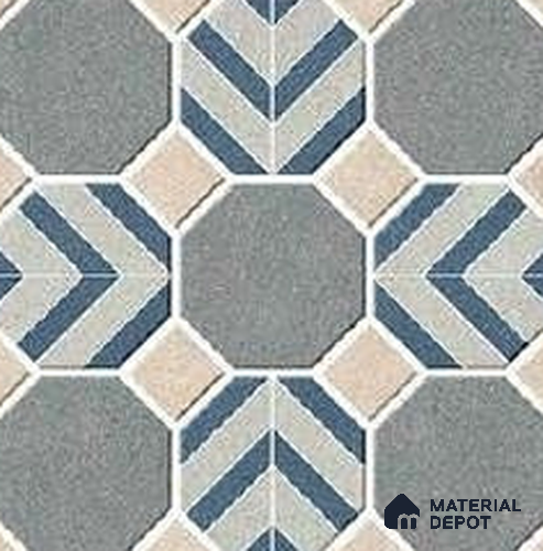 Punch Look Floor Tile TL 07757 P 1511 1.31 ft x 1.31 ft Vitrified Matte Finish Tile - 11 mm | Suitable for Outdoor Parking, Terrace, Balcony | Pattern Alignment May Vary | 2-3 mm Spacer is Mandatory