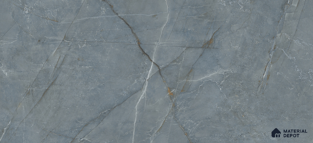 Marble Look Floor & Wall Tile TL 07730 Tuscany Blue 4 ft x 2 ft Vitrified Glossy Finish Tile - 9 mm | Random 3 | Suitable for Living Room, Bedroom, Bathroom & Kitchen