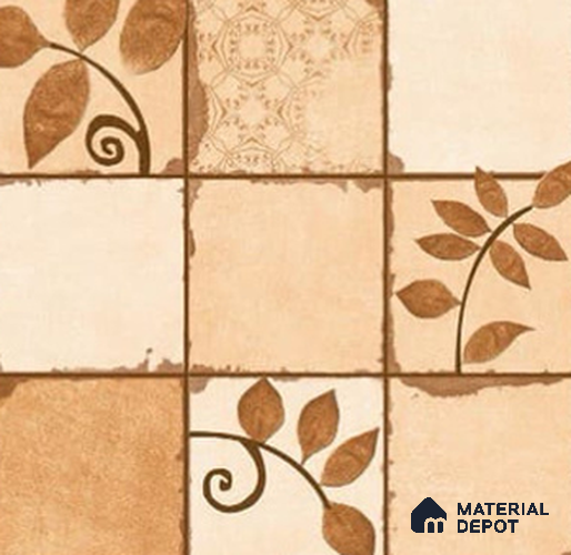 Patterned Wall & Floor Tile TL 07781 5327 1.31 ft x 1.31 ft Vitrified Matte Finish Tile - 11 mm | Suitable for Outdoor Parking, Terrace, Balcony | Pattern Alignment May Vary | 2-3 mm Spacer is Mandatory