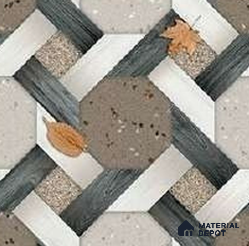 Punch Look Floor Tile TL 07760 P 1815 1.31 ft x 1.31 ft Vitrified Matte Finish Tile - 11 mm | Suitable for Outdoor Parking, Terrace, Balcony | Pattern Alignment May Vary | 2-3 mm Spacer is Mandatory