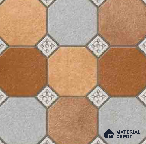 Stone Look Floor Tile TL 07783 5329 1.31 ft x 1.31 ft Vitrified Matte Finish Tile - 11 mm | Suitable for Outdoor Parking, Terrace, Balcony | Pattern Alignment May Vary | 2-3 mm Spacer is Mandatory