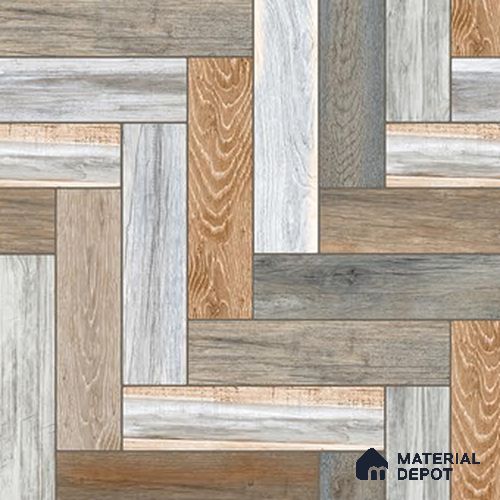 Wood Look Floor Tile TL 07786 6132 1.64 ft x 1.64 ft Vitrified Matte Finish Tile - 12 mm | Suitable for Outdoor Parking, Terrace, Balcony | Pattern Alignment May Vary | 2-3 mm Spacer is Mandatory